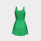 Solid Flare Dress - Green