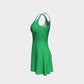 Solid Flare Dress - Green