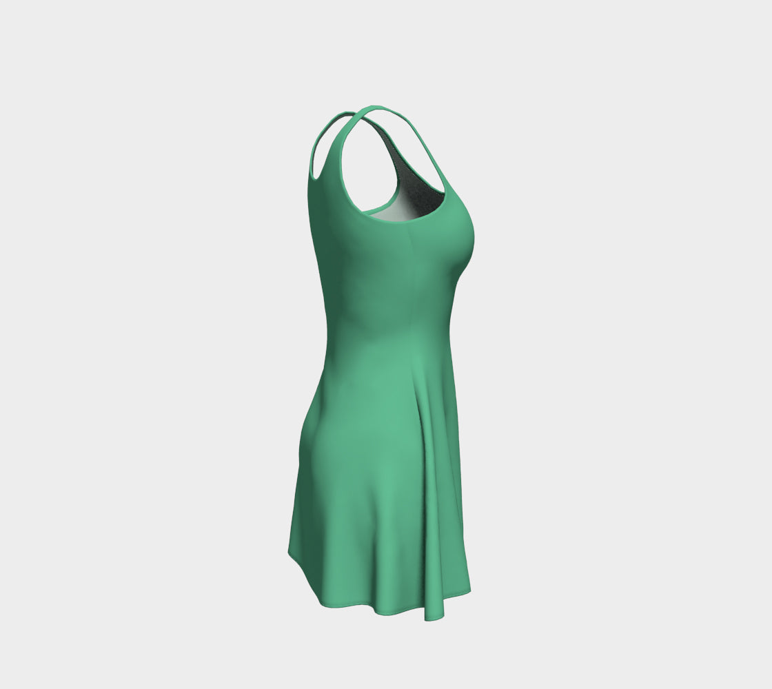 Solid Flare Dress - Light Green