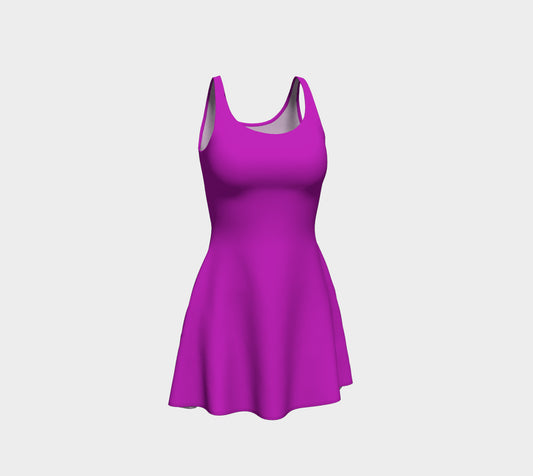 Solid Flare Dress - Purple
