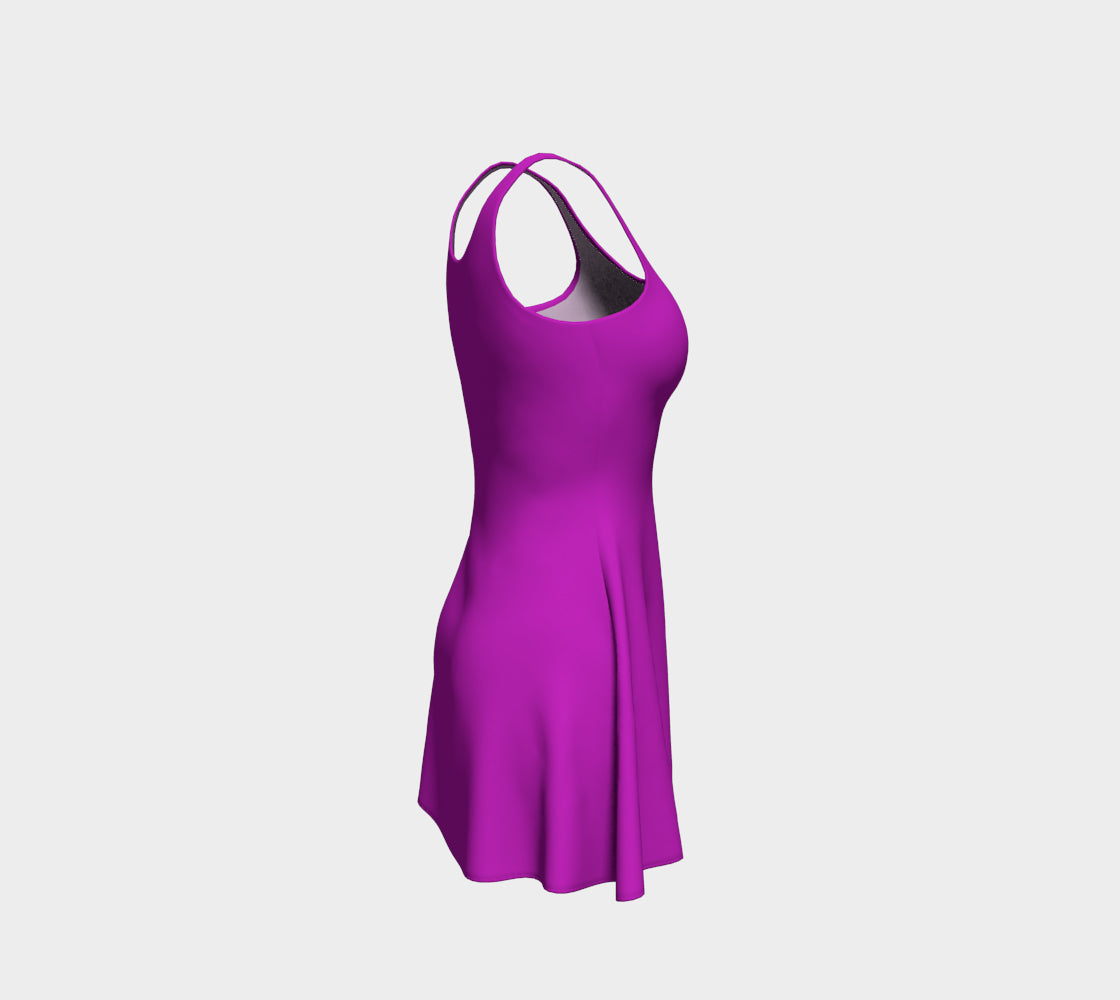 Solid Flare Dress - Purple