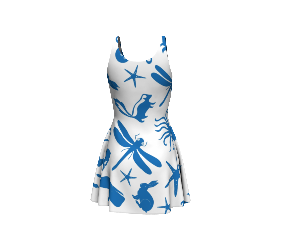 Multi Creature Flare Dress - SummerTies