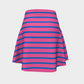 Striped Flare Skirt - Blue on Pink - SummerTies