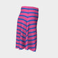 Striped Flare Skirt - Blue on Pink - SummerTies