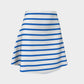 Striped Flare Skirt - Blue on White - SummerTies
