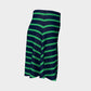 Striped Flare Skirt - Green on Navy - SummerTies