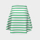 Striped Flare Skirt - Green on White - SummerTies