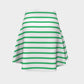 Striped Flare Skirt - Green on White - SummerTies