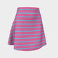 Striped Flare Skirt - Light Blue on Pink - SummerTies