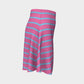 Striped Flare Skirt - Light Blue on Pink - SummerTies