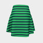 Striped Flare Skirt - Navy on Green - SummerTies