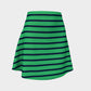 Striped Flare Skirt - Navy on Green - SummerTies