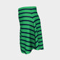 Striped Flare Skirt - Navy on Green - SummerTies