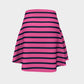 Striped Flare Skirt - Navy on Pink - SummerTies