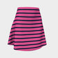 Striped Flare Skirt - Navy on Pink - SummerTies
