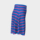 Striped Flare Skirt - Pink on Blue - SummerTies