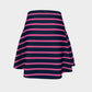 Striped Flare Skirt - Pink on Navy - SummerTies