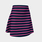 Striped Flare Skirt - Pink on Navy - SummerTies