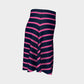 Striped Flare Skirt - Pink on Navy - SummerTies