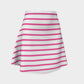 Striped Flare Skirt - Pink on White - SummerTies