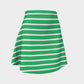 Striped Flare Skirt - White on Green - SummerTies