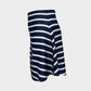 Striped Flare Skirt - White on Navy - SummerTies