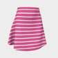 Striped Flare Skirt - White on Pink - SummerTies