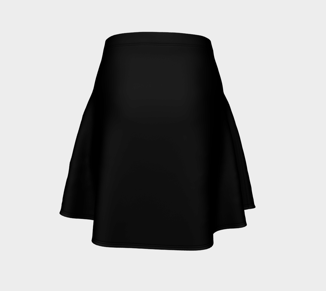 Solid Flare Skirt - Black - SummerTies