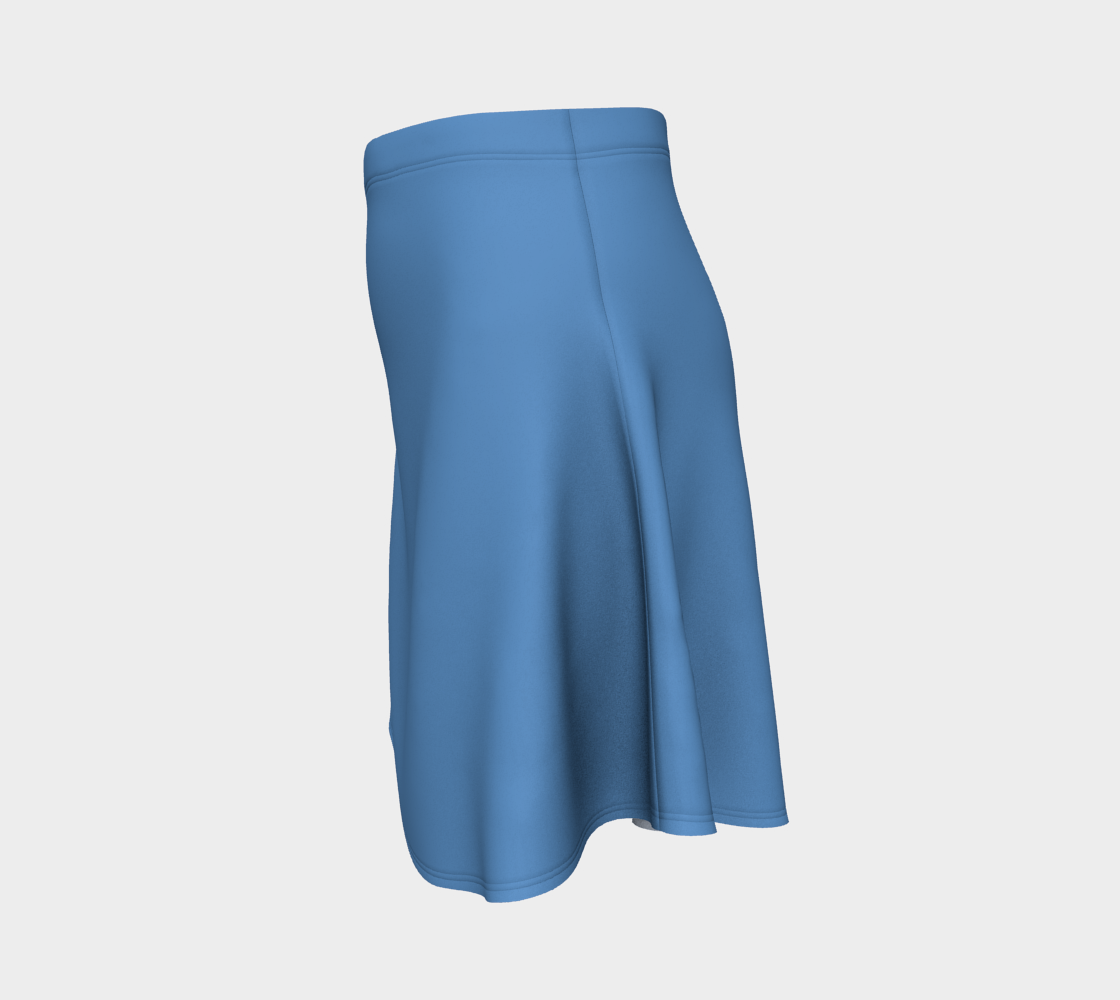 Solid Flare Skirt - Blue - SummerTies