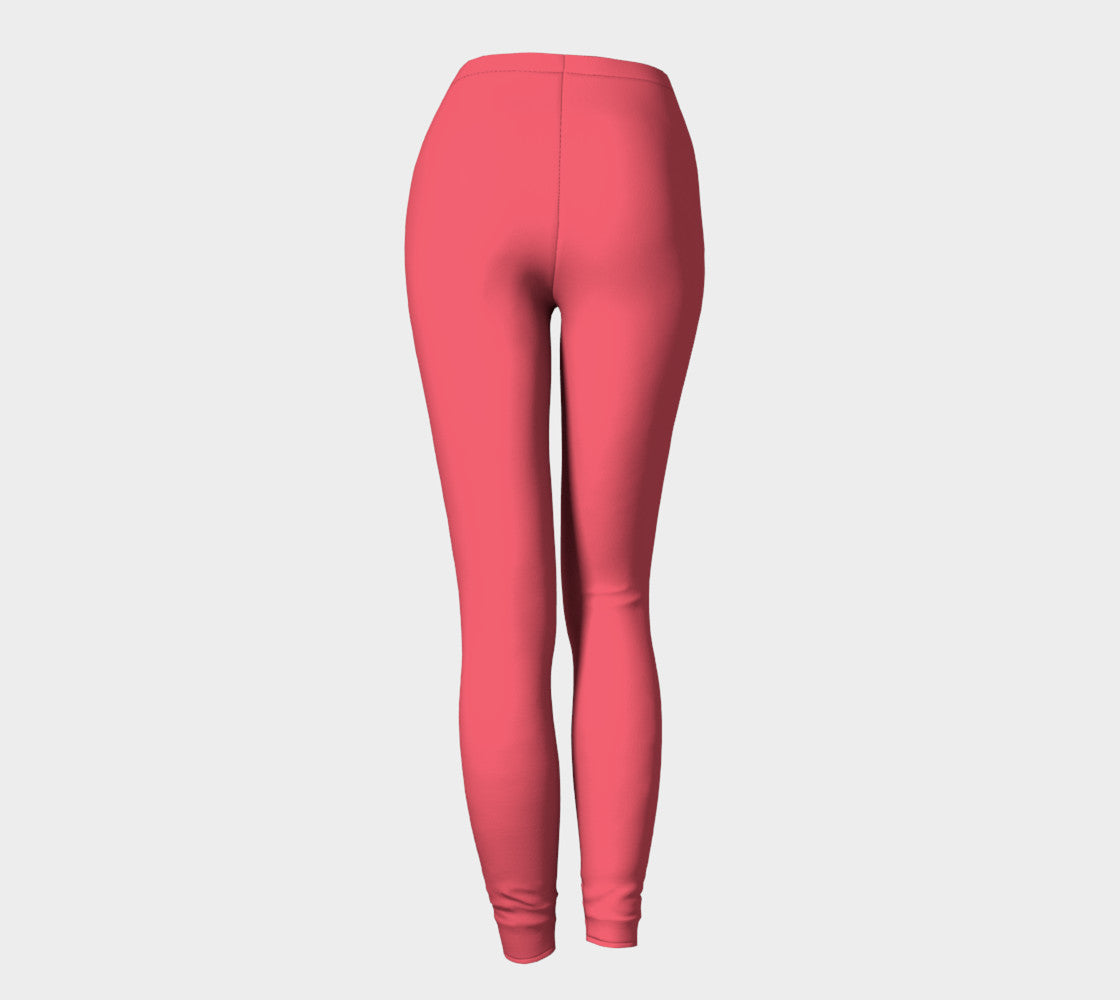 Solid Adult Leggings - Coral Pink - SummerTies