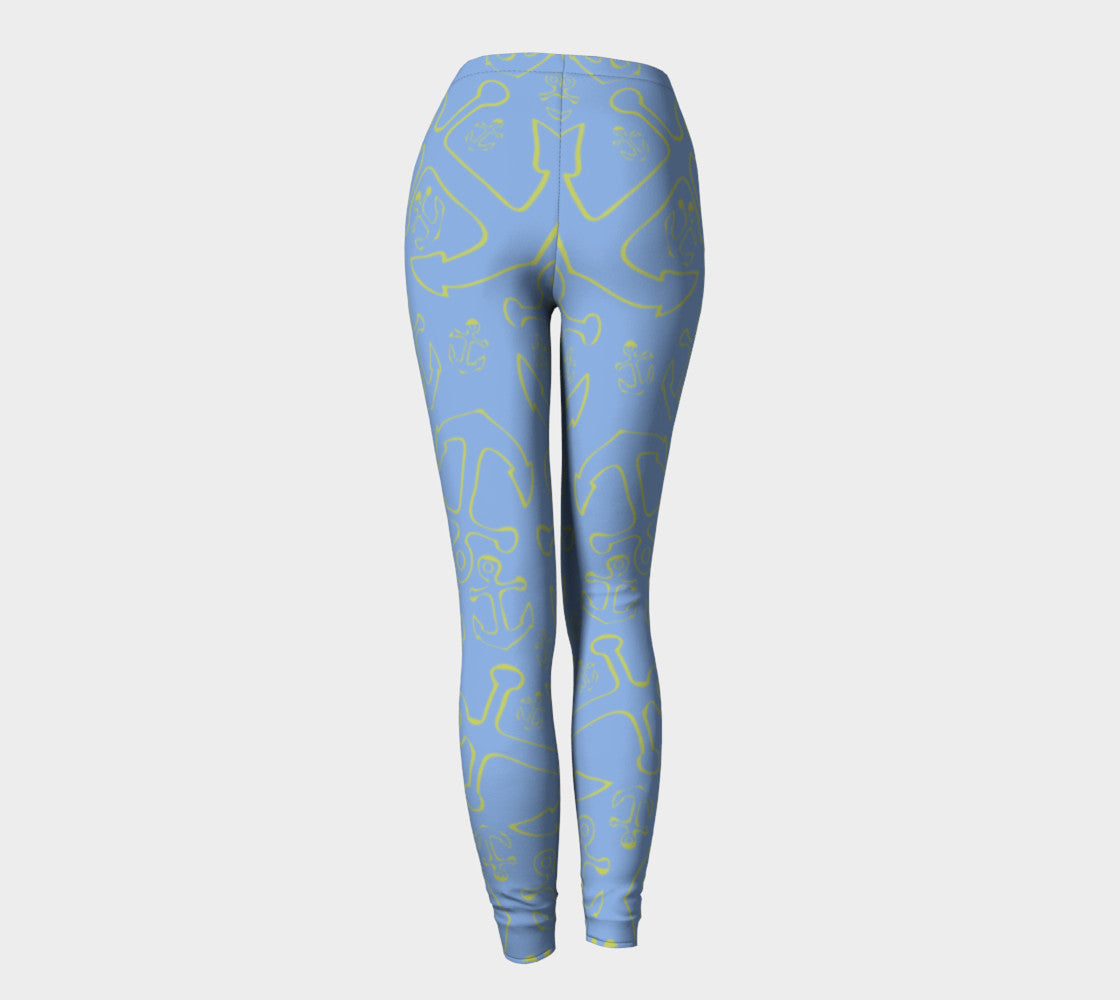 Anchor Dream Adult Leggings - Light Blue - SummerTies