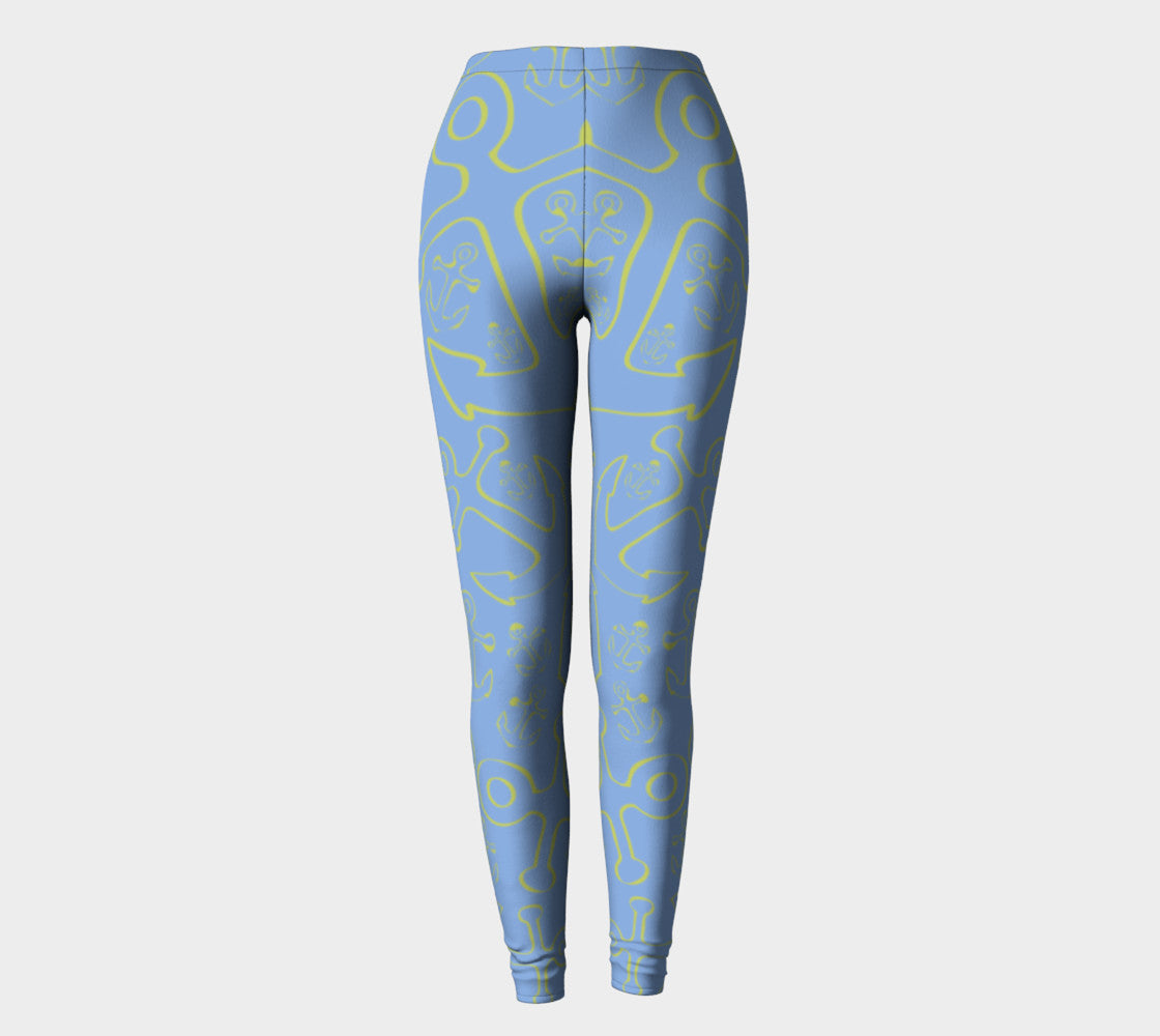 Anchor Dream Adult Leggings - Light Blue - SummerTies