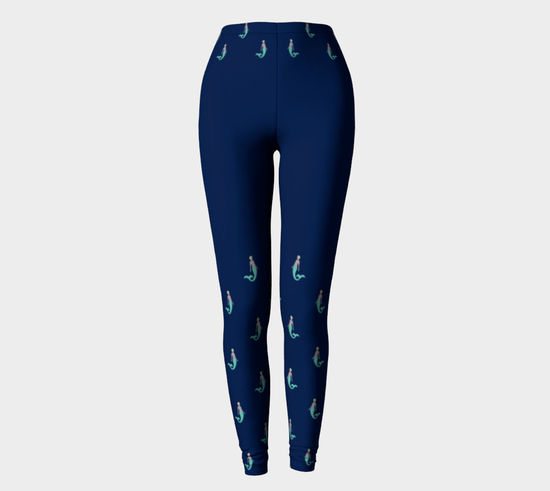 Mermaid Adult Leggings - on Navy - SummerTies