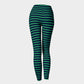 Striped Adult Leggings - Green on Navy - SummerTies