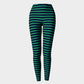 Striped Adult Leggings - Green on Navy - SummerTies
