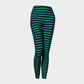 Striped Adult Leggings - Green on Navy - SummerTies