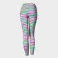 Striped Adult Leggings - Green on Light Pink - SummerTies