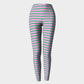 Striped Adult Leggings - Green on Light Pink - SummerTies
