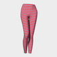Striped Adult Leggings - Light Blue on Darker Coral - SummerTies