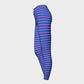 Striped Adult Leggings - Pink on Blue - SummerTies