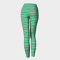 Striped Adult Leggings - Light Pink on Green - SummerTies