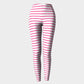Striped Adult Leggings - Pink on White - SummerTies