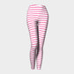 Striped Adult Leggings - Pink on White - SummerTies