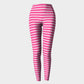Striped Adult Leggings - White on Pink - SummerTies