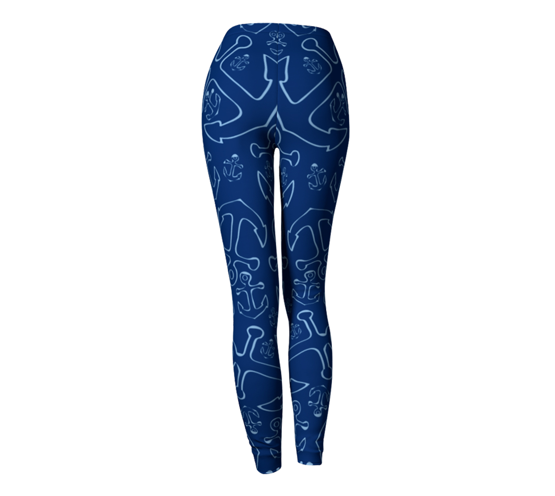 Anchor Dream Adult Leggings - Navy - SummerTies