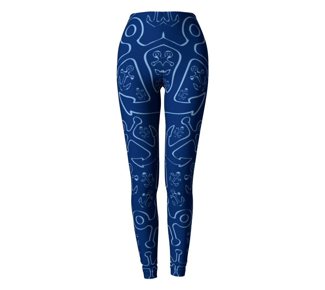 Anchor Dream Adult Leggings - Navy - SummerTies