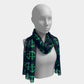 Anchor Toss Long Scarf - Green on Navy - SummerTies