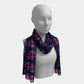 Anchor Toss Long Scarf - Pink on Navy - SummerTies