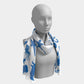 Multi Creature Long Scarf - Blue on White - SummerTies