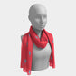 Seahorse Long Scarf - Light Blue on Coral - SummerTies
